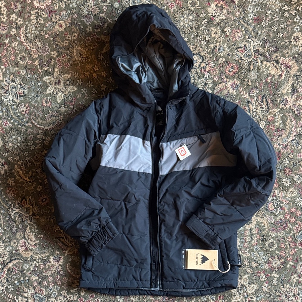 Burton Kids Black and Gray hooded winter jacket